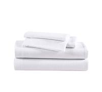 Eddie Bauer - Sábanas Queen, Juego de Ropa de Cama de Franela de algodón, Cepillado para Mayor suavidad, Juego de Cama (Blanco, Queen)