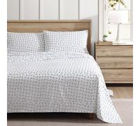 Eddie Bauer - Sábanas tamaño Queen, Juego de Ropa de Cama de percal de algodón, Frescas y Transpirables decoración del hogar (Hojas de Laurel, Queen)