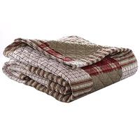 Eddie Bauer Throw Blanket Mantas Ideales para sofá, Algodón, Camano Island Red, 50" x 60"