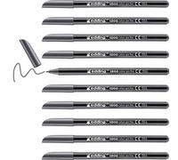 Edding 1200-012 - Caja con 10 Rotuladores 1200 con Punta de Fibra - 1mm - Gris