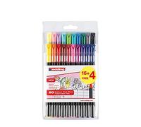 edding Rotuladores 1200 - Pack de 20 - Punta fina 1 mm - 16 colores surtidos + 4 pastel