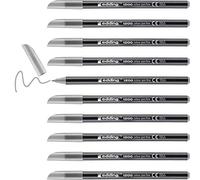 Edding 1200-26 - Caja con 10 Rotuladores 1200 con Punta Fina Pastel - 1mm - Gris Plata
