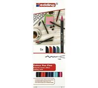 Edding 1200-5 rotuladores de color - negro, azul oscuro, rojo, verde a