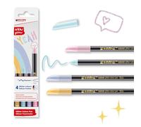 Rotulador edding punta fibra 1200 punta redonda 0,5 mm glitter pastel caja de 4 unidades colores surtidos - 4-1200-4-3