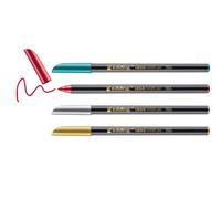 edding 1200 rotulador de color metálico 4 colores - x1 - punta redondeada 1-3 mm - para escribir, dibujar y esbozar - libros de visitas, fabricación de tarjetas, artesanías de bricolaje y scrapbooking