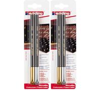 edding 1200 rotulador de color metálico - oro, plata - x2 - punta redondeada 1-3 mm - para escribir,dibujar y esbozar - libros de visitas,fabricación de tarjetas,artesanías de bricolaje y scrapbooking