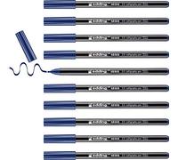 edding 1255 rotulador caligráfico - azul acero - 10 rotuladores - punta 2 mm - rotulador de fibra para papel,madera, terracota - principiantes, letras a mano, bullet journals, libros de caligrafía