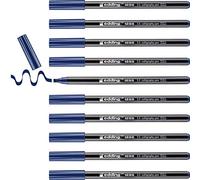 edding 1255 rotulador caligráfico - azul acero - 10 rotuladores - punta 3,5 mm - rotulador de fibra para papel, madera, terracota - principiantes, letras a mano, bullet journals, libros de caligrafía