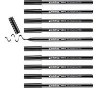 edding 1255 rotulador caligráfico - negro - 10 rotuladores - punta 2 mm - rotulador de fibra para papel, madera, terracota - principiantes, letras a mano, bullet journals, libros de caligrafía