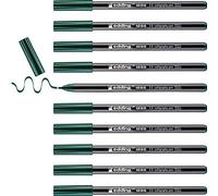 edding 1255 rotulador caligráfico - verde botella - 10 rotuladores - punta 2 mm - rotulador de fibra para papel, madera, terracota - principiantes, letras a mano, bullet journals, libros de caligrafía