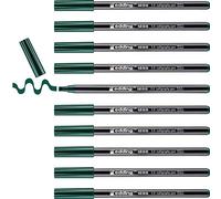 edding 1255 rotulador caligráfico - verde botella - 10 rotuladores - punta 5 mm - rotulador de fibra para papel, madera, terracota - principiantes, letras a mano, bullet journals, libros de caligrafía