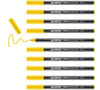 Edding 1300-005 - Caja con 10 Rotuladores con Punta de Fibra - 2mm - Amarillo