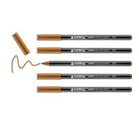 Edding 1300-013 - Caja con 5 Rotuladores con Punta de Fibra - 2mm - Ocre