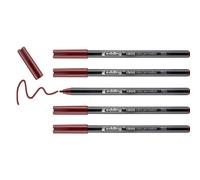 Edding 1300-028 - Caja con 5 Rotuladores con Punta de Fibra - 2mm - Rojo Inglés