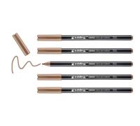 Edding 1300-030 - Caja con 5 Rotuladores con Punta de Fibra - 2mm - Rosa Palo