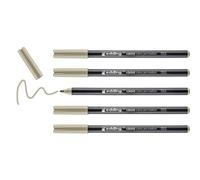 Edding 1300-038 - Caja con 5 Rotuladores con Punta de Fibra - 2mm - Beige Bosque