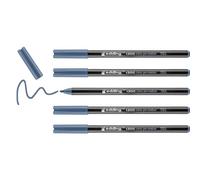 Edding 1300-041 - Caja con 5 Rotuladores con Punta de Fibra - 2mm - Gris Azulado