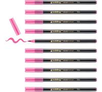 Edding 1340-09 - Caja de 10 Rotuladores 1340 - Punta de Pincel Flexible - Rosa