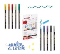 Edding 1340 - Pack de 10 Rotuladores 1340 con Purpurina - Punta de Pincel - Multicolor - Efecto Brillante Intenso