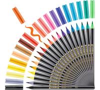 edding 1340 rotulador con punta de pincel flexible - juego de 20 - colores brillantes y delicados - rotulador para pintar, escribir y dibujar - diarios de viñetas, manuscritos, mandalas, caligrafía