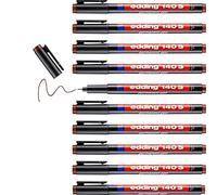 edding 140 S rotulador permanente - 10 rotuladores - azul - punta redonda de 0,3 mm -bolígrafo para escribir sobre cristal, plástico,láminas y superficies lisas - secado rápido, no mancha,impermeable