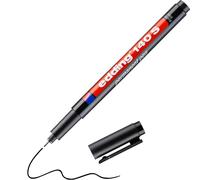 edding 140 S rotulador permanente - negro - 1 rotulador - punta redonda de 0,3 mm - bolígrafo para escribir sobre cristal, plástico, láminas y superficies lisas - permanente, secado rápido, no mancha