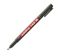 edding 142 M rotulador permanente - negro - 1 rotulador - punta redonda de 1 mm - bolígrafo para escribir sobre cristal, plástico, láminas y superficies lisas - permanente, secado rápido, no mancha