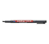 edding 143 B rotulador permanente - negro - 1 rotulador - punta biselada de 1-3 mm - bolígrafo para escribir sobre cristal, plástico, láminas y superficies lisas - permanente, secado rápido, no mancha