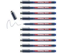 edding 1800 profipen - Azul - 10 bolígrafos - Ancho de trazo 0,25 mm - Bolígrafo de punta fina para escritura precisa, bocetos y dibujo técnico - Plumín fino recubierto de metal - Adecuado para usar
