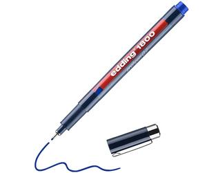 edding 1800 rotulador calibrado - azul - x1 - ancho de línea 0,7 mm - para escritura precisa, esbozos y dibujo técnico - punta fina con soporte metálico, adecuado para usar con reglas y plantillas