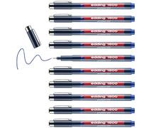 edding 1800 rotulador calibrado - azul - x10 - ancho de línea 0,35 mm - para escritura precisa, esbozos y dibujo técnico - punta fina con soporte metálico, adecuado para usar con reglas y plantillas