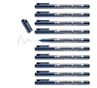 edding 1880 rotulador calibrado - negro - x10 - ancho de línea 0,2 mm - para escritura precisa, esbozos y dibujo técnico - punta fina con soporte metálico, adecuado para usar con reglas y plantillas