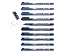 edding 1880 rotulador calibrado - negro - x10 - ancho de línea 0,25 mm - para escritura precisa, esbozos y dibujo técnico - punta fina con soporte metálico, adecuado para usar con reglas y plantillas