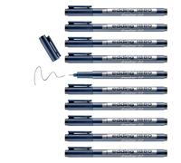 edding 1880 rotulador calibrado - negro - x10 - ancho de línea 0,3 mm - para escritura precisa, esbozos y dibujo técnico - punta fina con soporte metálico, adecuado para usar con reglas y plantillas