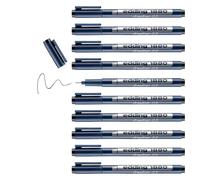 edding 1880 rotulador calibrado - negro - x10 - ancho de línea 0,35 mm - para escritura precisa, esbozos y dibujo técnico - punta fina con soporte metálico, adecuado para usar con reglas y plantillas