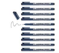 edding 1880 rotulador calibrado - negro - x10 - ancho de línea 0,5 mm - para escritura precisa, esbozos y dibujo técnico - punta fina con soporte metálico, adecuado para usar con reglas y plantillas