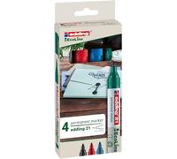edding Rotulador permanente 21-4-S EcoLine 90% reciclado punta redonda 1,5-3 mm 4 colores surtidos