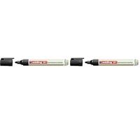 edding 21 EcoLine marcador permanente -negro -1 rotulador -punta redonda 1,5-3mm -indeleble de secado rápido -resistente al agua y los borrones -cartón, plástico, madera, metal, universal,Paquete de 2