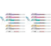 Edding 2185 roller gel - blanco, oro, plata, azul, verde, rosa, violeta - juego de 7-0,7 mm - bolígrafo de gel para escribir, colorear o decorar bullet journals - rotulador de gel para mandalas