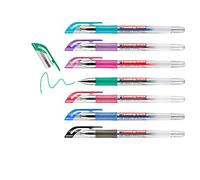 edding 2185 roller gel - negro, rojo, azul, verde, violeta, rosa, azul claro - juego de 7 - 0,7 mm - bolígrafo de gel para escribir, colorear o decorar bullet journals - rotulador de gel para mandalas