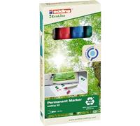 Edding 22-4-S - Caja de 4 Marcadores Permanentes con Punta Biselada - 1-5 mm - Multicolor