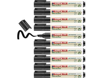edding 22 EcoLine marcador permanente - negro - 10 rotuladores - punta biselada