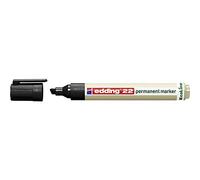 edding 22 EcoLine marcador permanente - rojo - 10 rotuladores - punta biselada 1-5mm - indeleble de secado rápido - resistente al agua y los borrones - cartón plástico madera metal tela - universal