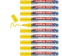 Edding 250-005 - Caja de 10 Marcadores para Pizarras Blancas - Punta Redonda 1.5-3 mm - Amarillo
