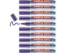 Edding 250-008 - Caja de 10 Marcadores para Pizarras Blancas - Punta Redonda 1.5-3 mm - Violeta