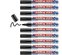 edding 250-10 Marcadores para Pizarras Blancas - Negro - Punta Redonda 1,5-3 mm