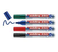 Edding 250-4 - Estuche de 4 Marcadores para Pizarras Blancas - Punta Redonda 1.5-3 mm - Surtido