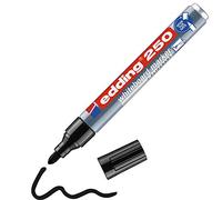 edding 250 marcador para pizarras blancas - negro - 1 rotulador - punta redonda 1,5-3 mm - rotulador para pizarra blanca, borrado en seco - pizarra blanca, flipchart, tablón de notas - recargable