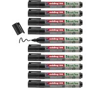 edding Marcadores para pizarras blancas 28-001 – Caja 10 – Punta redonda 1,5-3 mm – Negro