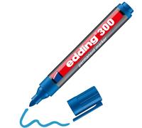 edding 300 marcador permanente - azul claro - 1 rotulador - punta redonda 1,5-3 mm - resistente al agua, de secado rápido, rotuladores indelebles - para cartón, plástico, vidrio, madera, metal